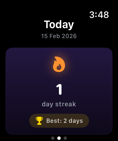 Timer running on Apple Watch